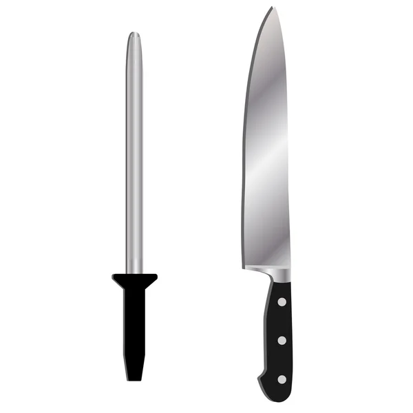 Cuchillo y sacapuntas — Vector de stock