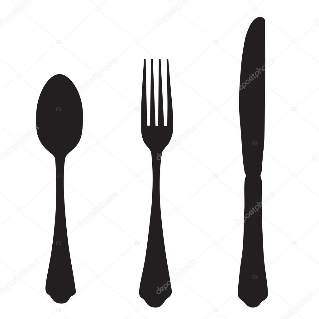 Knife, fork and spoon