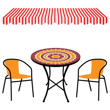 Masa, sandalye ve tente