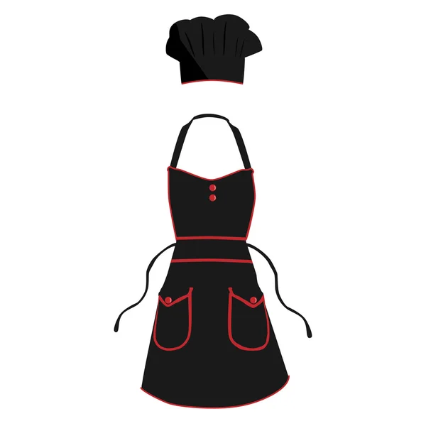 Delantal y sombrero de cocina — Vector de stock