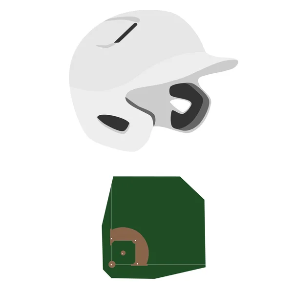 Baseball helm en veld — Stockvector