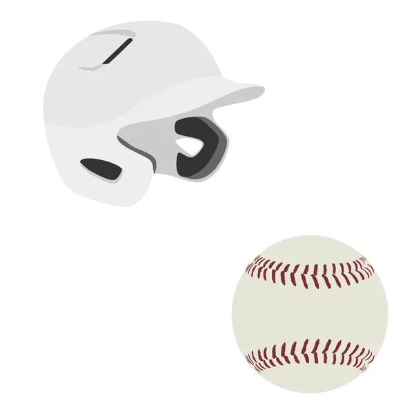 Baseball hjälm och bollen — Stock vektor