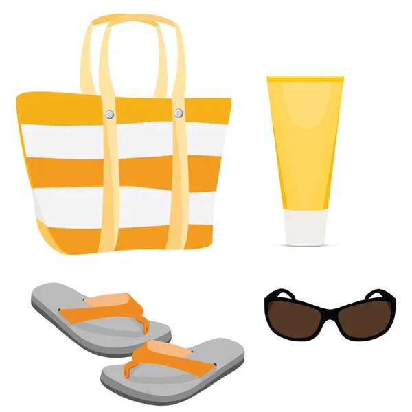 Beach set — Stock Vector