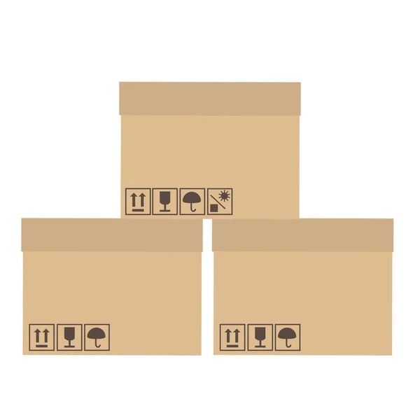 Tres cajas — Vector de stock