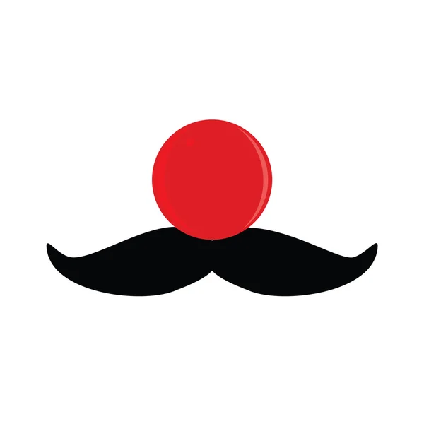 Truffe rouge avec moustache — Image vectorielle
