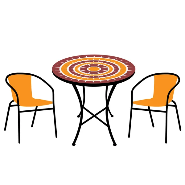 Tafel en stoelen — Stockvector