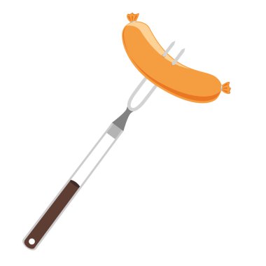 sosis çatal üzerinde