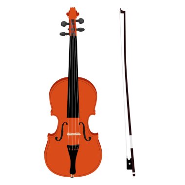 Violin with fiddlestick clipart