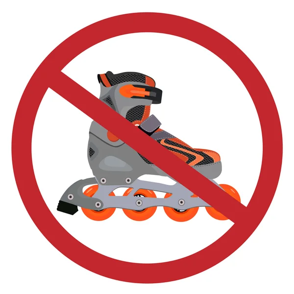 Geen teken rollerblades — Stockvector