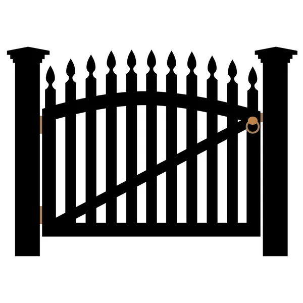 White gate with handle — Stock Vector