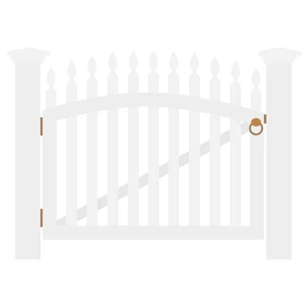 Gerbang putih dengan pegangan - Stok Vektor