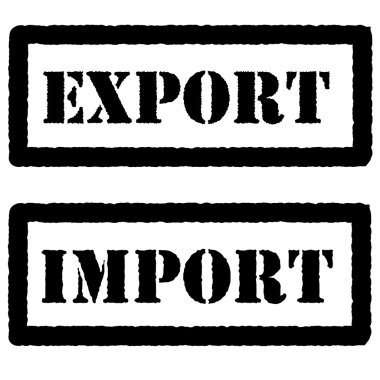 Siyah lastik damgası ile metin dışa ve içe aktarma