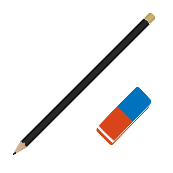 Crayon et gomme — Image vectorielle
