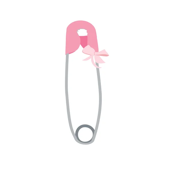 Pink safety pin — Stock Vector