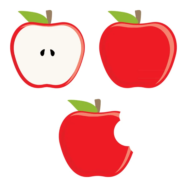 Σύνολο κόκκινο μήλο — Διανυσματικό Αρχείο