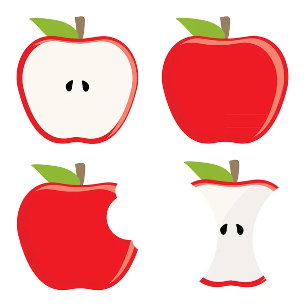 Conjunto de manzana roja — Vector de stock