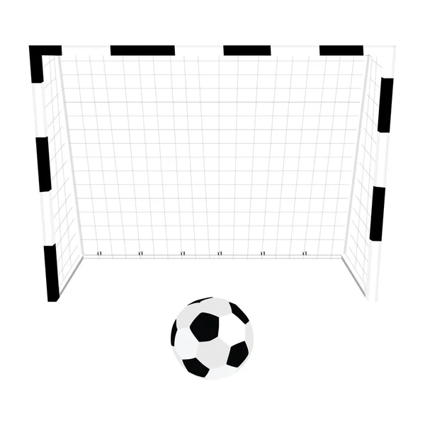 Fußballtor und Ball — Stockvektor