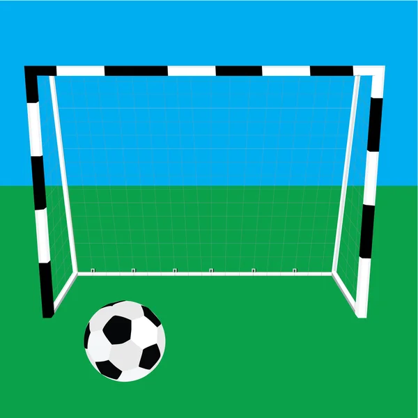 Fußballtor und Ball, — Stockvektor