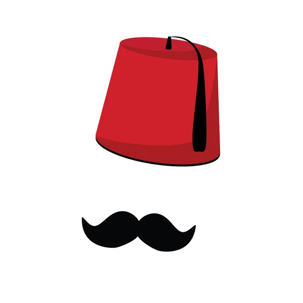 Τουρκική καπέλο και μουστάκι — Διανυσματικό Αρχείο