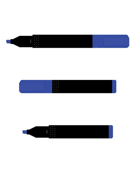 Blue marker set — Stock Vector