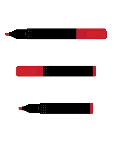 Rode markering instellen — Stockvector