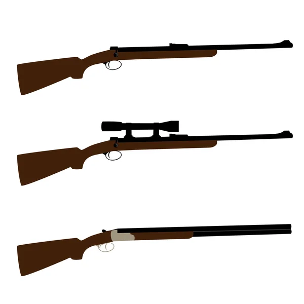 Jakt, sniper gevär och hagelgevär — Stock vektor