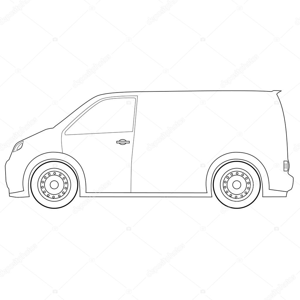 Delivery car outline drawings