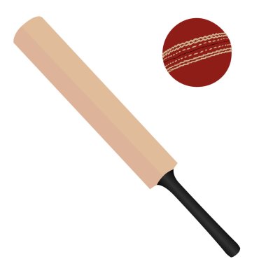 Cricket bat and ball clipart
