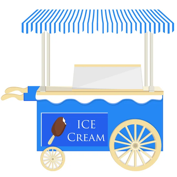 Ice cream blue cart — Stock Vector