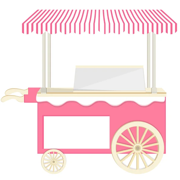 Ice cream pink cart — Stock Vector