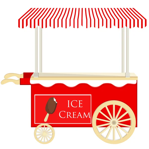 Червоний візок з морозивом — стоковий вектор