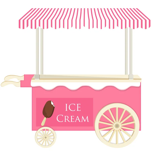 Ice cream, pink kosár — Stock Vector