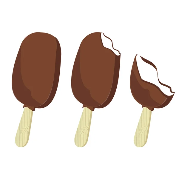 Ensemble de glace au chocolat — Image vectorielle