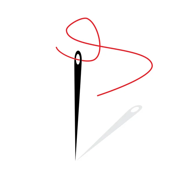 Голка і червона нитка — стоковий вектор