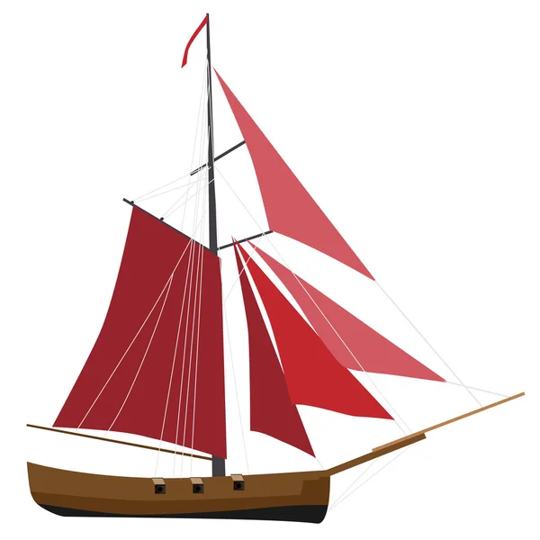 Sloop ship — Stock Vector