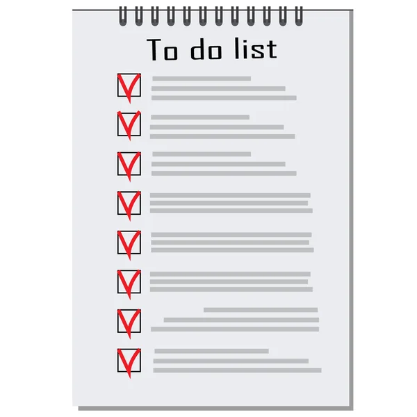 To-do-Liste — Stockvektor