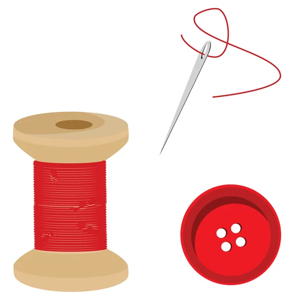Пошивочный набор красный — стоковый вектор
