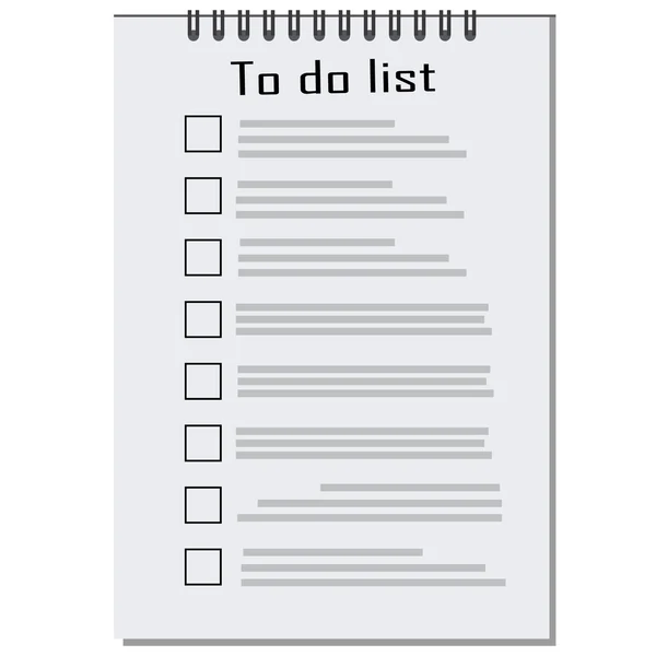 Leere To-do-Liste — Stockvektor