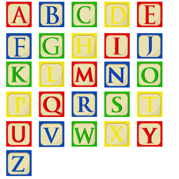 Alphabet bebek blokları — Stok Vektör