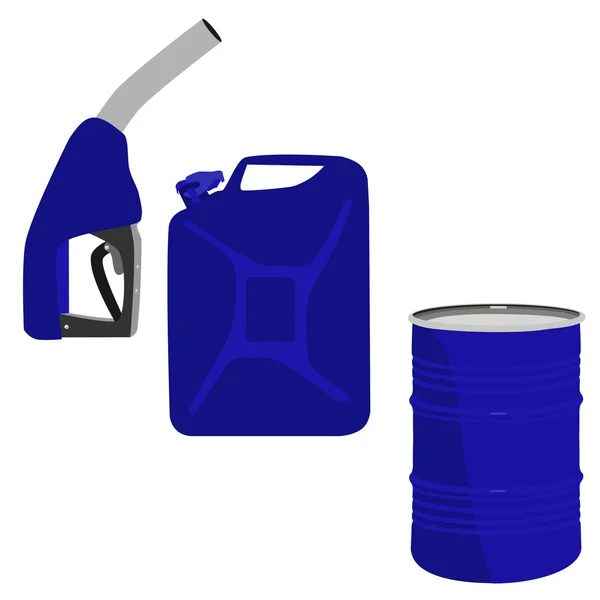 Fuel pump, barrel and canister — Stock Vector