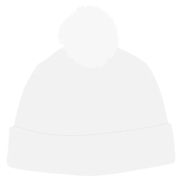 Witte winter muts met pompom — Stockvector