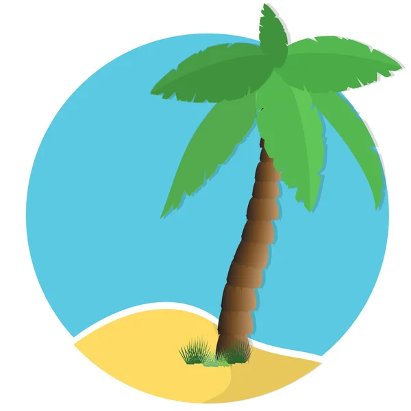 Palme auf Insel — Stockvektor