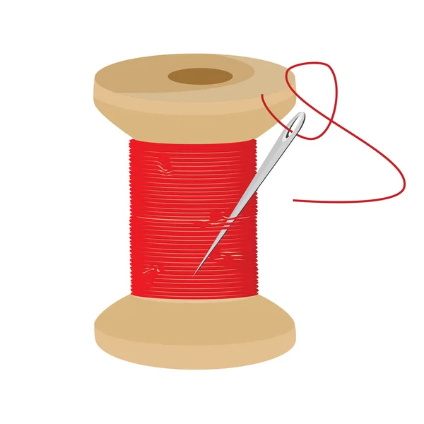 Red thread wooden spool Vector Graphics