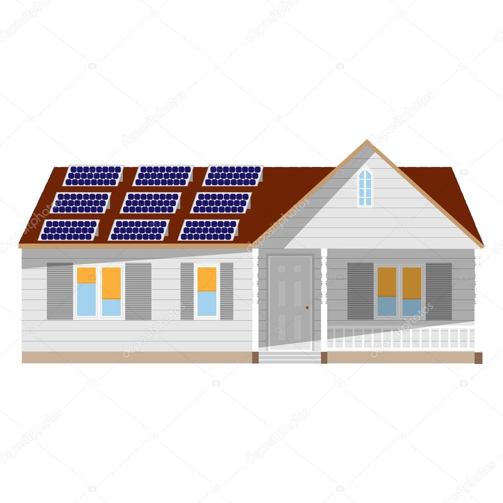 House with solar battery
