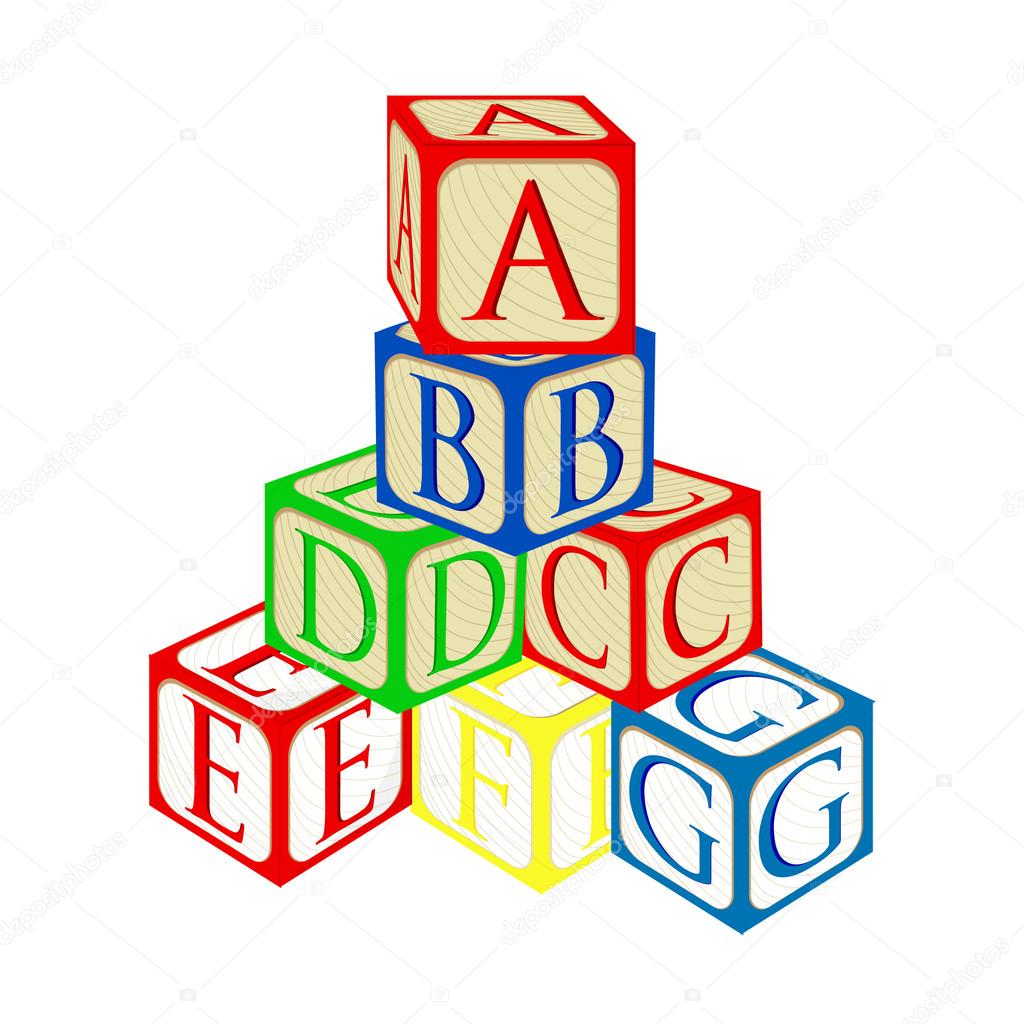 Graphic Of Three Stacked Abc Blocks Stock Illustration - Download