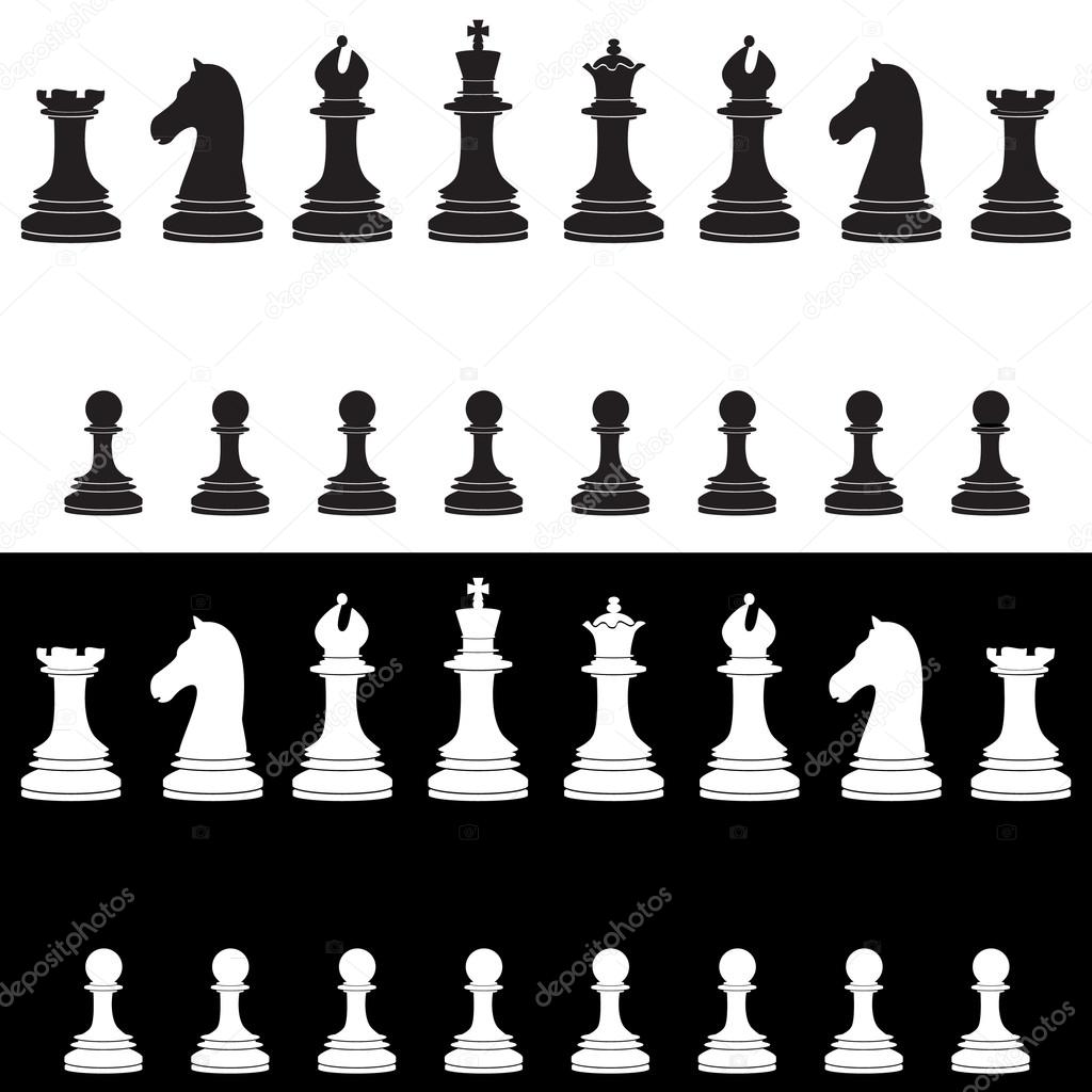 Chess piece icons with names board game black Vector Image