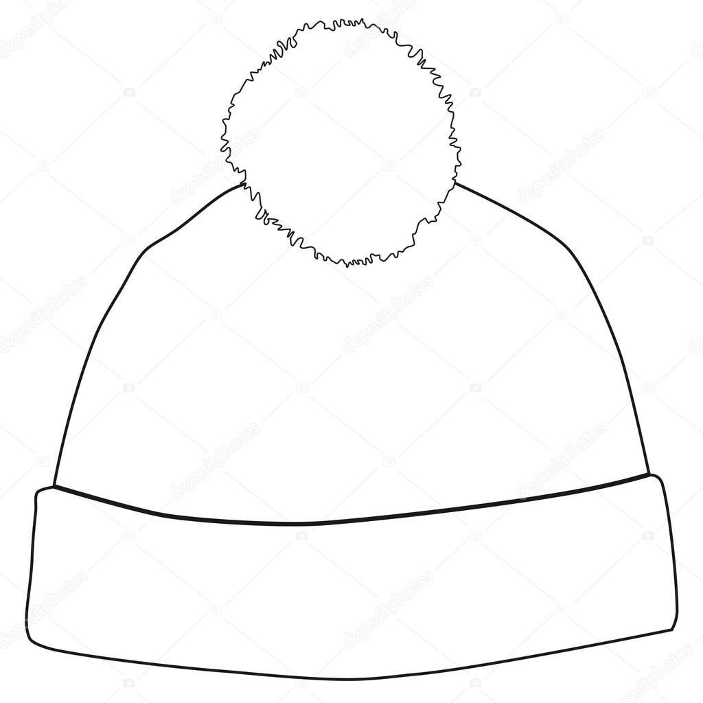 Drawings Winter Hat Winter Hat Outline Drawings Stock Vector 