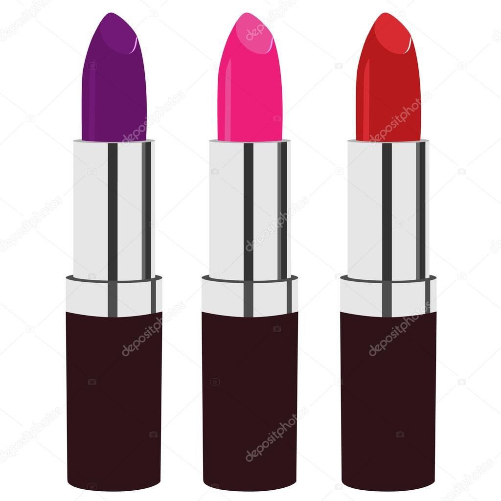 Red, purple and pink lipstick