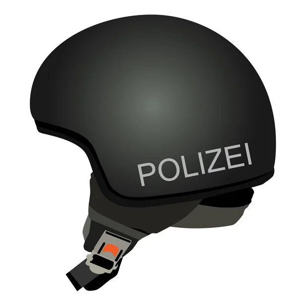 Černá helma s textem policie — Stockový vektor