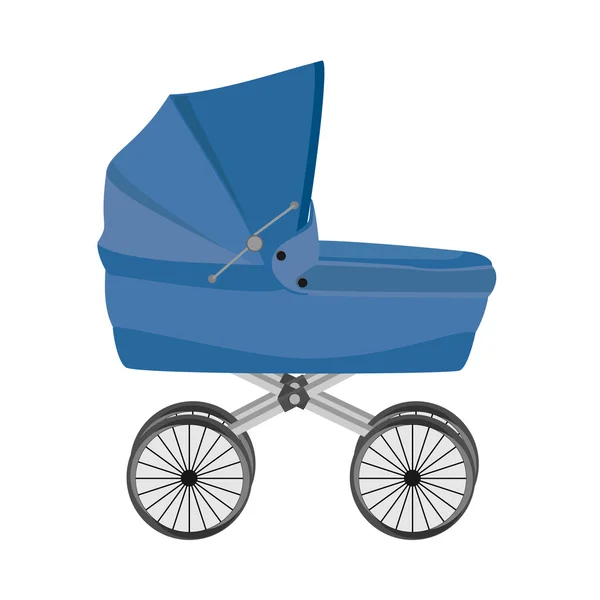 Blå baby pram — Stock vektor